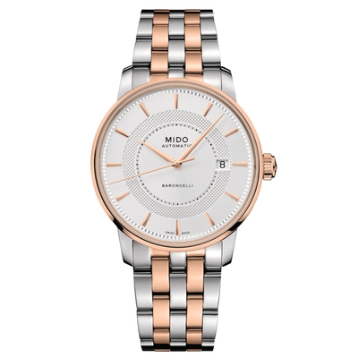 MIDO美度 官方授權 BARONCELLI SIGNATURE永恆系列 經典機械腕錶 錶 手錶 送禮 39mm/M0374072203101