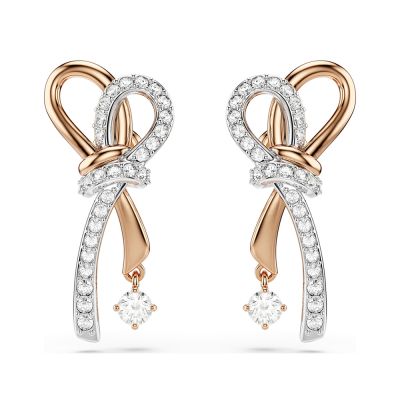 SWAROVSKI 施華洛世奇 Hyperbola 蝴蝶結輕奢耳環 開學換新季 送禮推薦-玫瑰金 5753331
