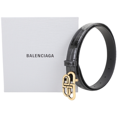 BALENCIAGA BB 金屬標誌鱷魚紋牛皮