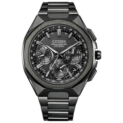 CITIZEN星辰 GENTS GPS 韋禮安廣告款八角黑鈦衛星對時光動能男錶-CC4105-69E-44mm