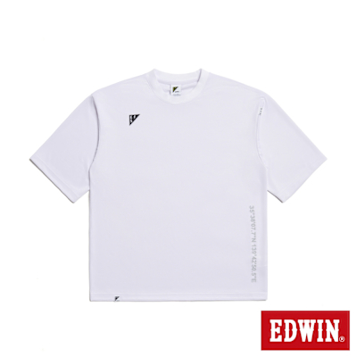 EDWIN 男裝 鳳梨目大寬版短袖T恤-白色