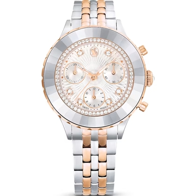SWAROVSKI 施華洛世奇 Octea Chrono系列時尚腕錶 女錶 手錶 禮物-銀色37mm 5672937