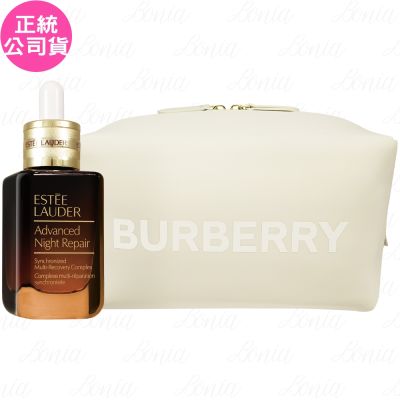 EsteeLauder雅詩蘭黛 ESTEE LAUDER 雅詩蘭黛 特潤超導全方位修護露(50ml)+BURBERRY 米色太空棉化妝包(公司貨)