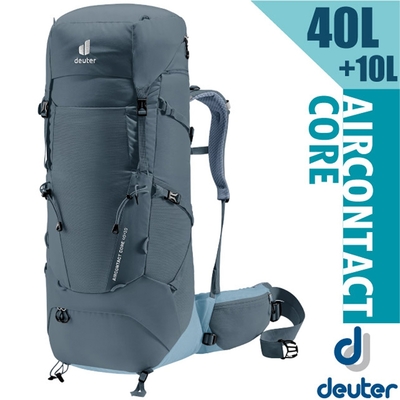 Deuter Aircontact Core 40+10L 專業輕量減震拔熱透氣揹包 黑/水藍