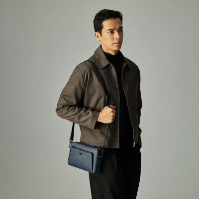 【BRAUN BUFFEL 德國小金牛】台灣總代理 維克多-E 斜背包-深藍/BF570-61-DB