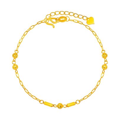 【Just Gold 鎮金店】簡約幾何 黃金手鍊 (網路限定)