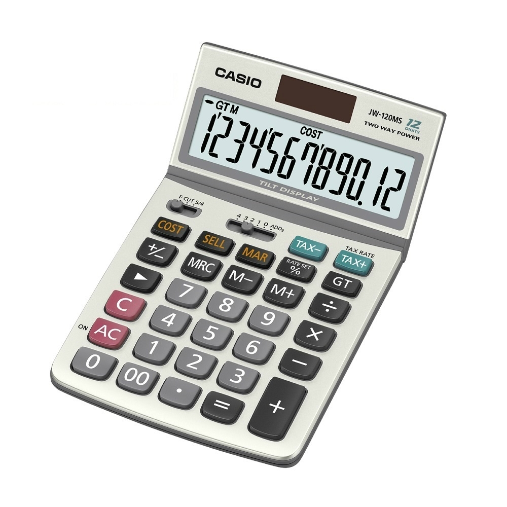 CASIO卡西歐-12位數可掀式面商用計算機(JW-120MS)