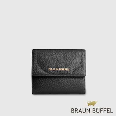 【BRAUN BUFFEL 德國小金牛】台灣總代理 諾蒂斯 8卡兩折短夾-黑色/BF863-404-BK