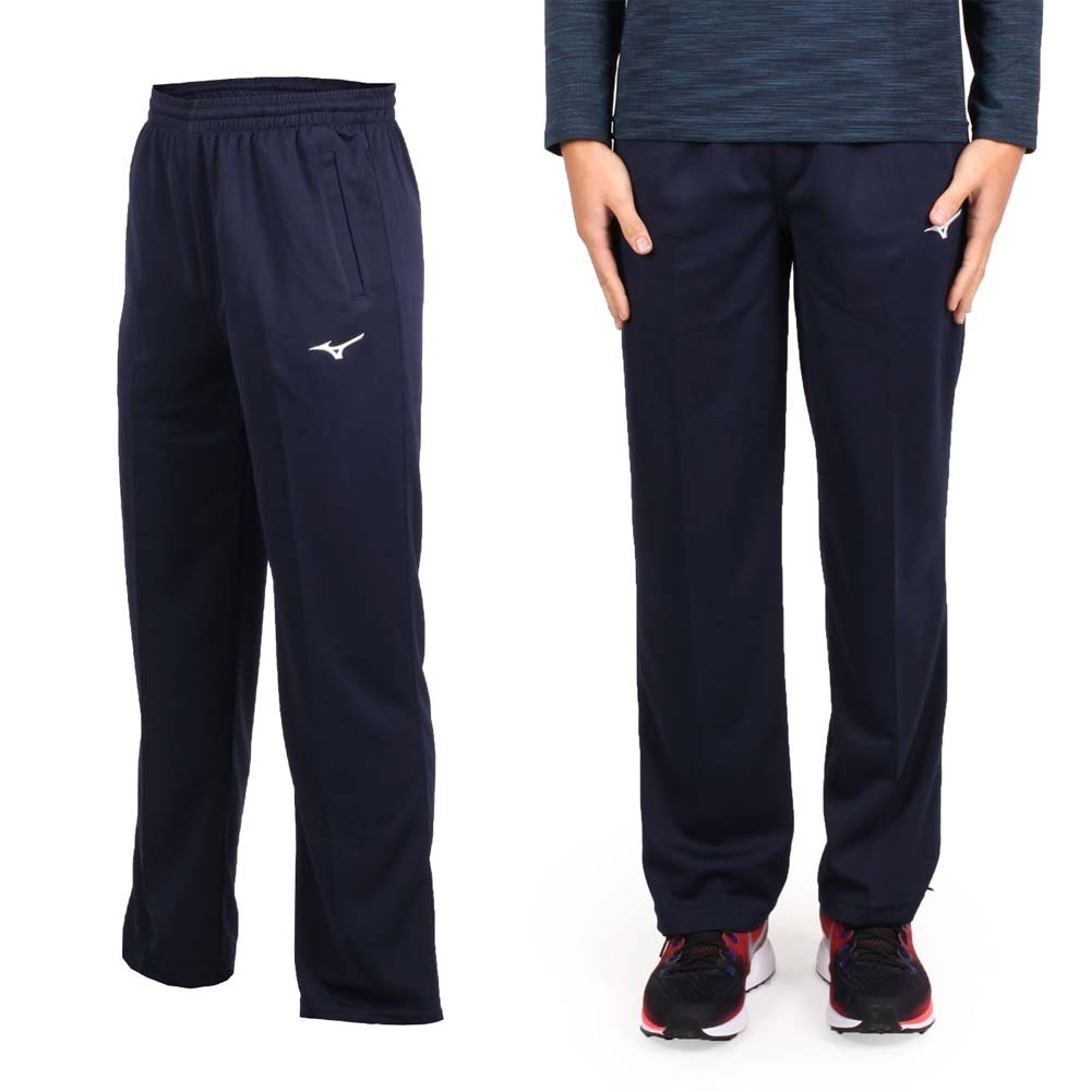 MIZUNO 男針織長褲-路跑慢跑健身訓練運動長褲美津濃32TD8A3814 丈青白