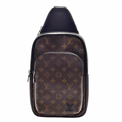 LV Louis Vuitton路易威登 M46327經典Avenue系列Monogram Macassar帆布斜背包(咖啡色)