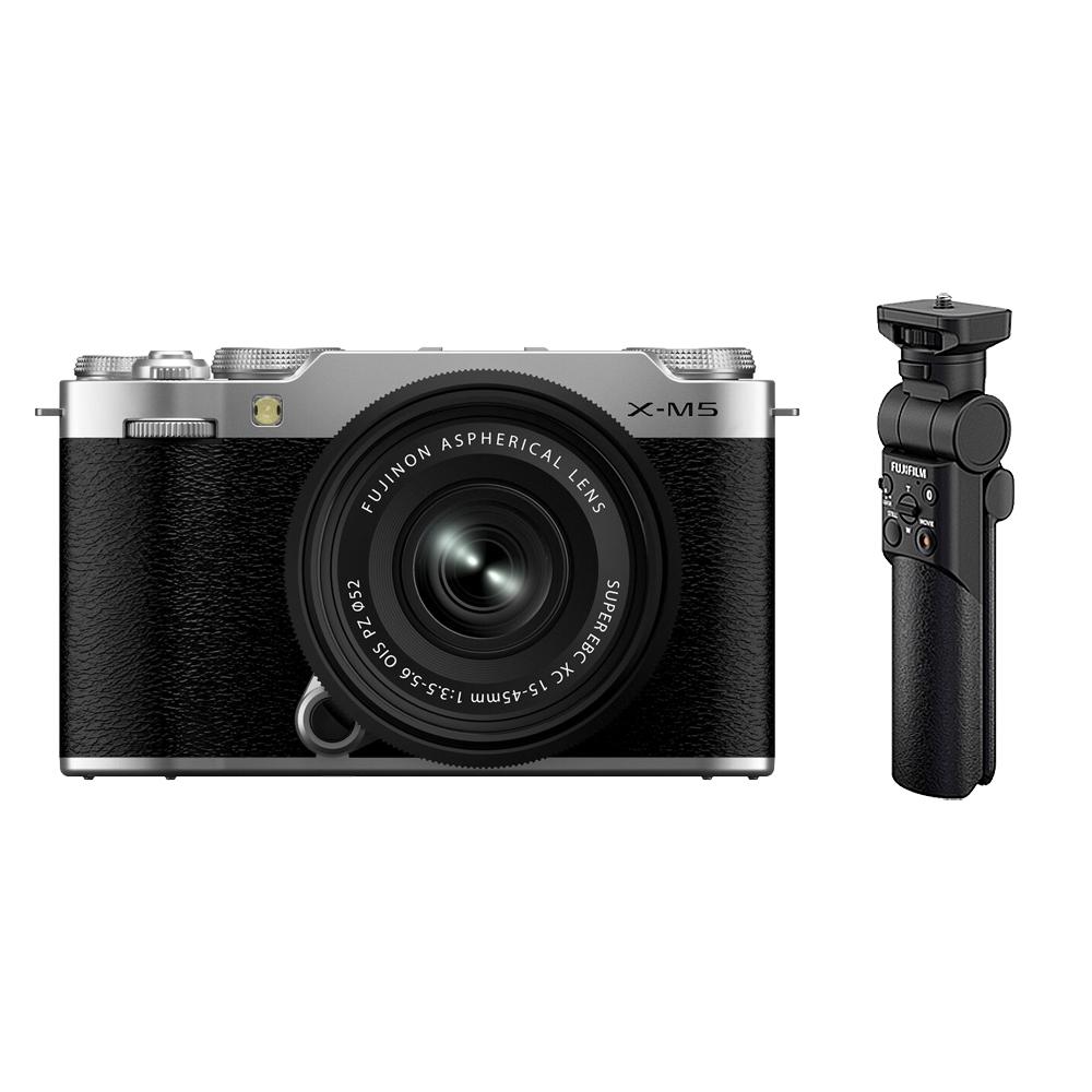 FUJIFILM X-M5 單機身+ XC 15-45mm 鏡頭+ TG-BT1 原廠手把公司貨| 微單
