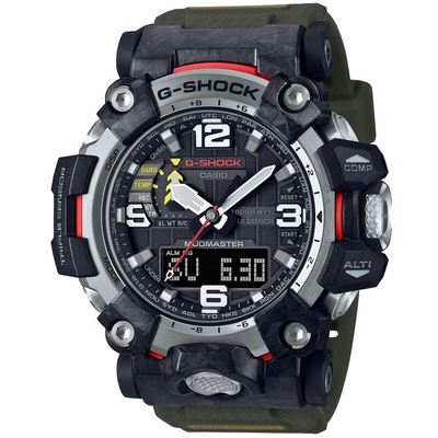CASIO卡西歐 G-SHOCK 碳纖維陸地極限 太陽能手錶-黑x綠 GWG-2000-1A3 54.4mm