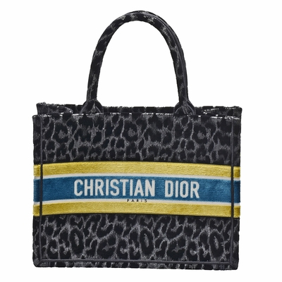 DIOR 迪奧 經典BOOK TOTE系列豹紋手提托特包(黑)