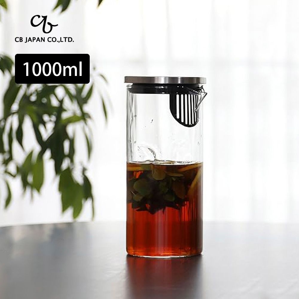 CB JAPAN LOG金屬蓋耐熱玻璃冷水壺/冷泡壺-1000ml