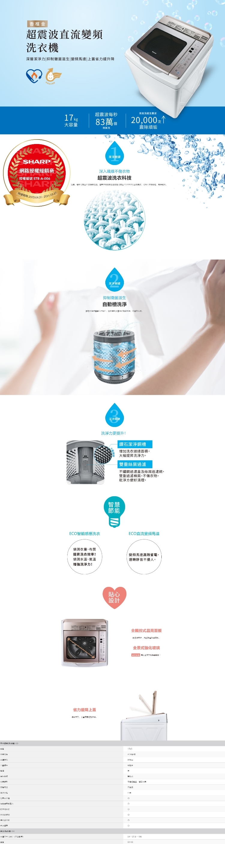 SHARP夏普 ES-SDU17T - 詳情1