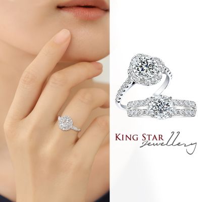 King Star GIA 50分 Dcolor 18K 天然鑽石戒指 任選 (3 Excellent極優 八心八箭)