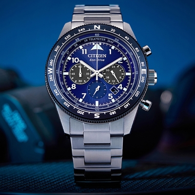 CITIZEN星辰 Chronograph系列 光動能 時尚計時腕錶 錶 手錶 送禮 43mm/CA4554-84L