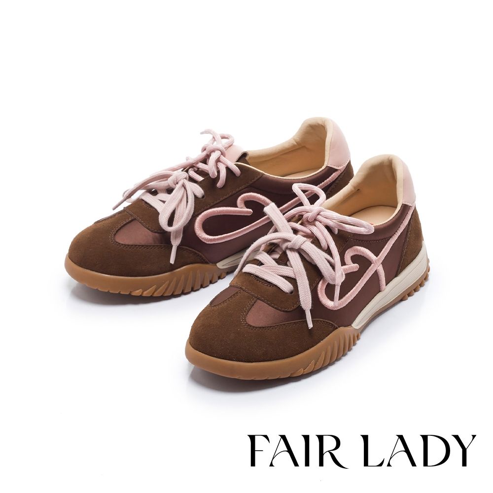 FAIR LADY 軟實力 復古拼色雙綁帶休閒鞋 咖啡 (5M3279)