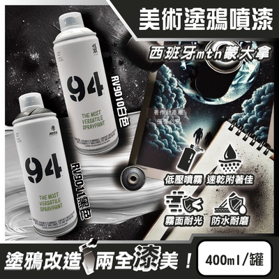 西班牙mtn蒙大拿-94速乾抗刮耐光防水霧面美術塗鴉噴漆400ml/罐(低壓型藝術創作塗漆,傢俱擺飾改造噴膠,標誌看板著色塗料,汽機車殼DIY換色)