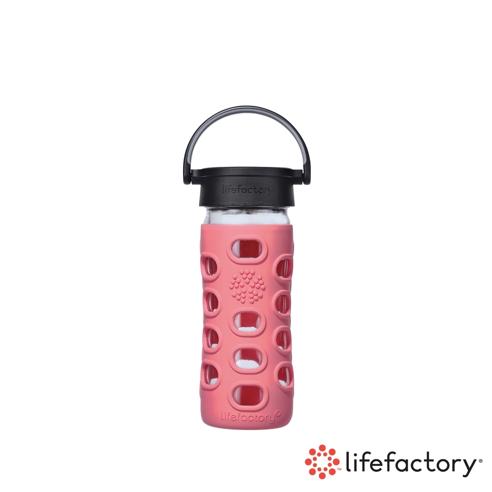  lifefactory 玻璃水瓶平口350ml-粉紅色(CLAN-350-PKB)