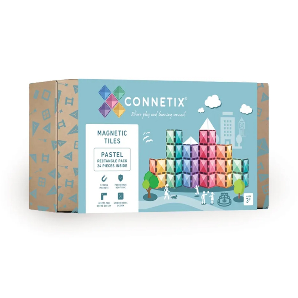 澳洲Connetix粉彩磁力積木-長方形擴充組(24pc)