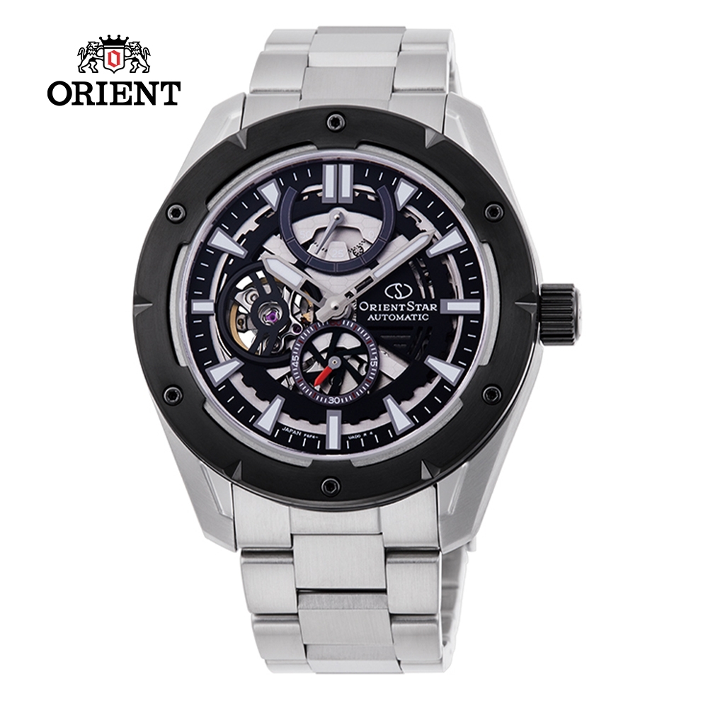 ORIENT STAR 東方之星 OPEN HEART系列 鏤空機械錶 鋼帶款 黑 色 RE-AV0A01B  - 43.2mm