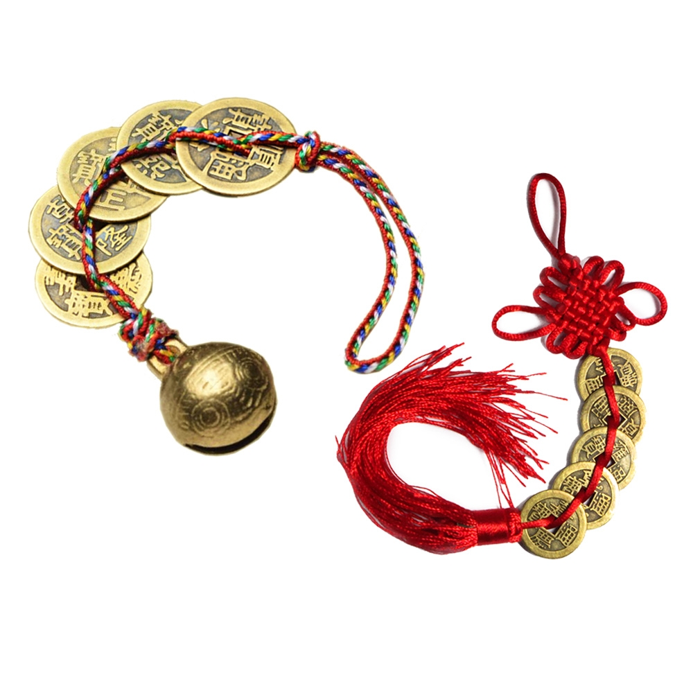 A1寶石五色線五帝錢銅鈴款-居家風水開運必備-化煞鎮宅趨吉避凶-同葫蘆