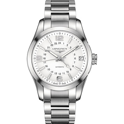 LONGINES 浪琴 征服者經典系列兩地時間腕錶 周年慶獻禮 送禮推薦-銀/42mm L2.799.4.76.6