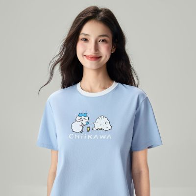 GIORDANO 女裝吉伊卡哇印花短袖T恤 CHiiKAWA系列