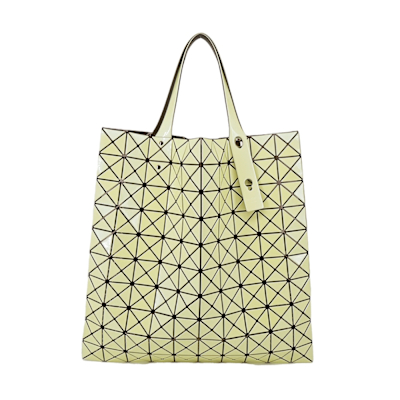 ISSEY MIYAKE 三宅一生 BAOBAO PRISM 10x10金屬漆面托特包-淺黃