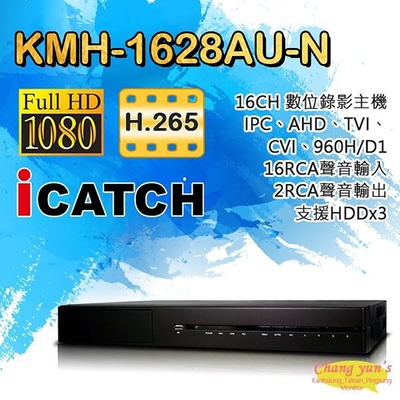 昌運監視器 ICATCH 可取 KMH-1628AU-N (KMQ-1628AU-N) 16路 H.265 錄影主機