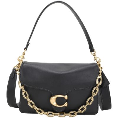 COACH CHAIN TABBY C字釦柔軟牛皮手提 斜背腋下包(黑色)