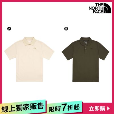 【The North Face 官方旗艦】線上獨家款｜北面男款FLASHDRY速乾排汗休閒短袖POLO衫(兩款任選)