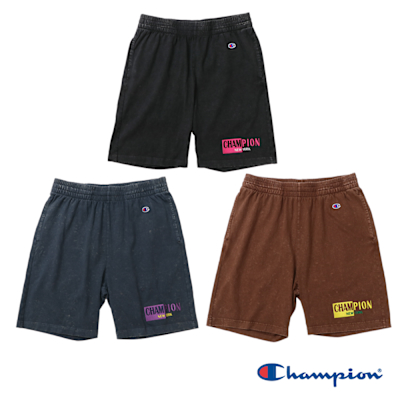 Champion 官方直營-男款 復古色落 刺繡 New York 棉質短褲(3色)