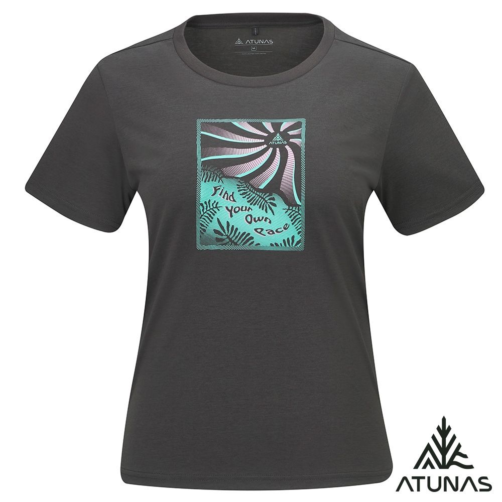 【ATUNAS 歐都納】女款ATUNAS-TEX短袖T恤A2TS2607W深灰/透氣/快乾排汗/夏日百搭