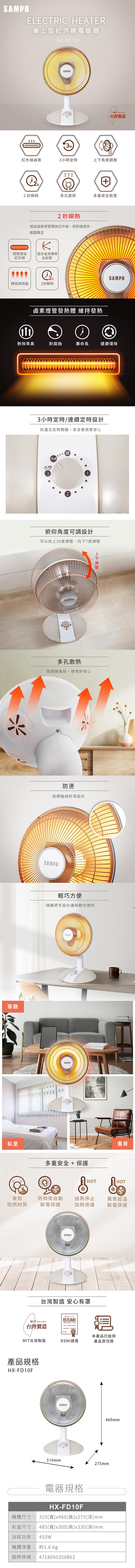 SAMPO聲寶 HX-FD10F - 詳情1