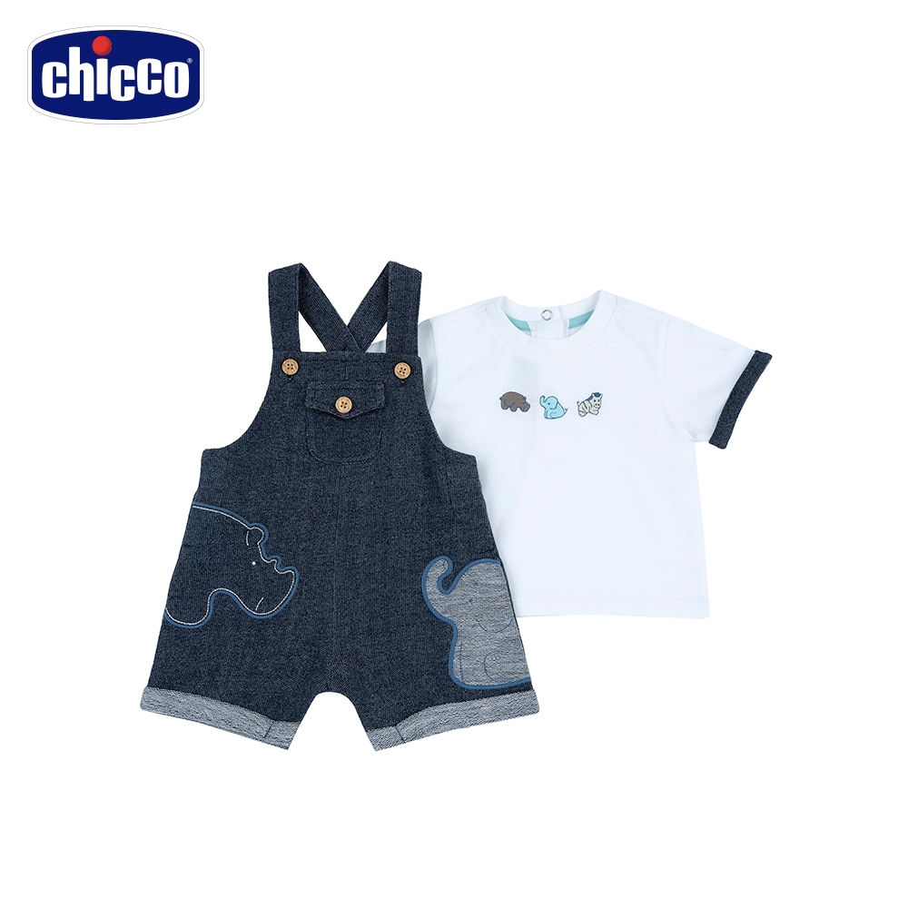 chicco官方直營-手繪動物-兩件式背心短褲套裝