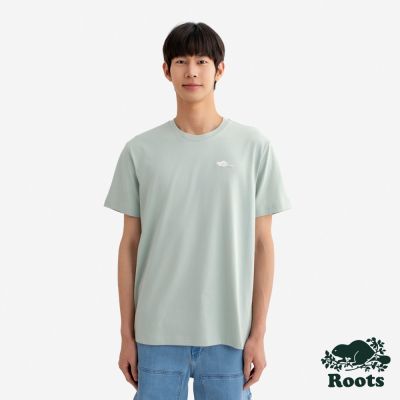 Roots男裝-ROOTS NOCTURNAL 短袖上衣-綠灰色