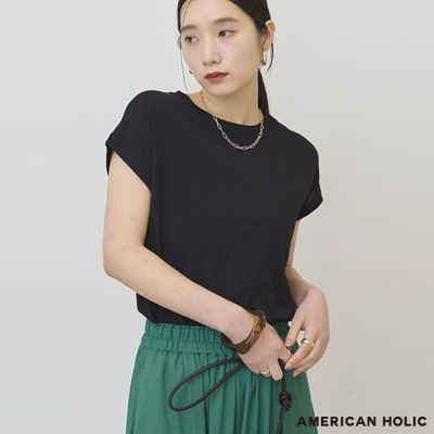 〈AMERICAN HOLIC〉涼感防紫外線法式袖針織上衣