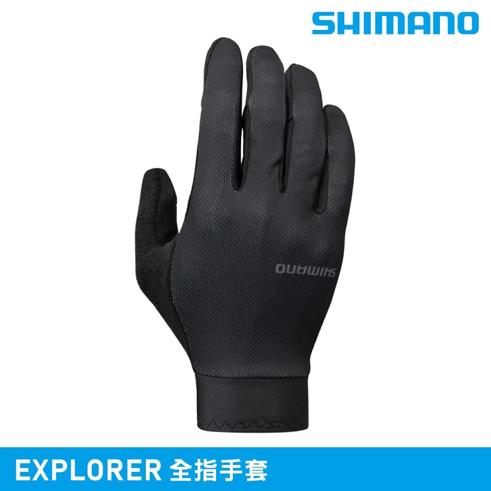 SHIMANO 全指手套 EXPLORER｜黑色 XS-XXL (可觸控螢幕 單車手套 自行車手套)