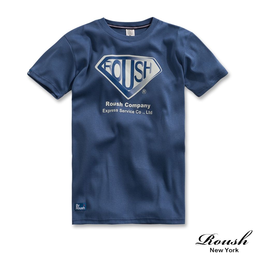 Roush ROUSH超人logo美式短TEE(2611005) (灰藍)