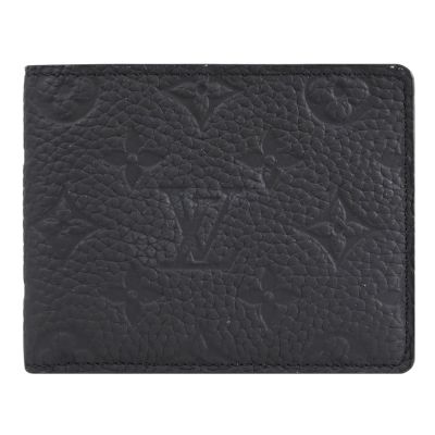 LOUIS VUITTON路易威登 LV M82072 Multiple 經典壓紋牛皮對開式5卡短夾(黑)