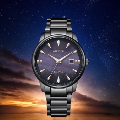 CITIZEN 星辰 Eco-Drive 星光紫光動能錶 男錶 手錶 禮物-39.5mm/BM7595-89X