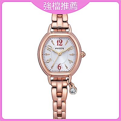 CITIZEN 星辰 wicca 台灣限定 酒桶形吊墜 太陽能女錶 (KP2-566-11R)