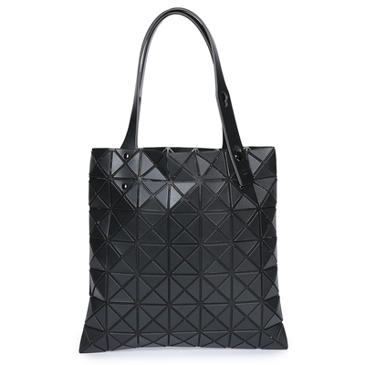 ISSEY MIYAKE 三宅一生BAOBAO PRISM MATTE 霧面方格7x7透光手提包-黑色