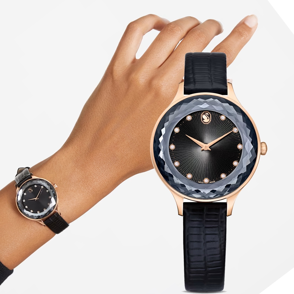 SWAROVSKI 施華洛世奇Octea Nova 簡約優雅腕錶-5650033/黑色mm