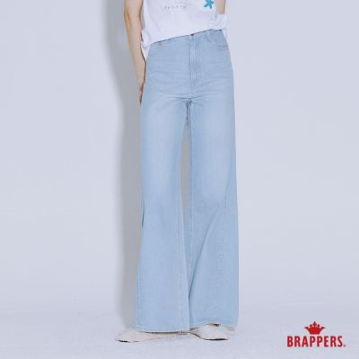 BRAPPERS 女款 Boy friend系列-高腰全棉寬直筒褲-淺藍