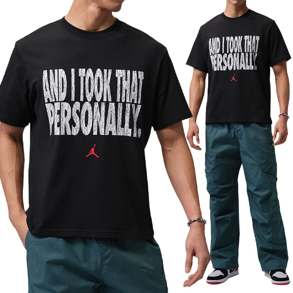 Nike As M J Df Spt Gfx Ss Crew Vb 短袖 男款 黑色 文字 T恤 IF0871-010