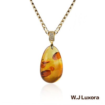 W.J Luxora 琥中花語天然花珀項鍊