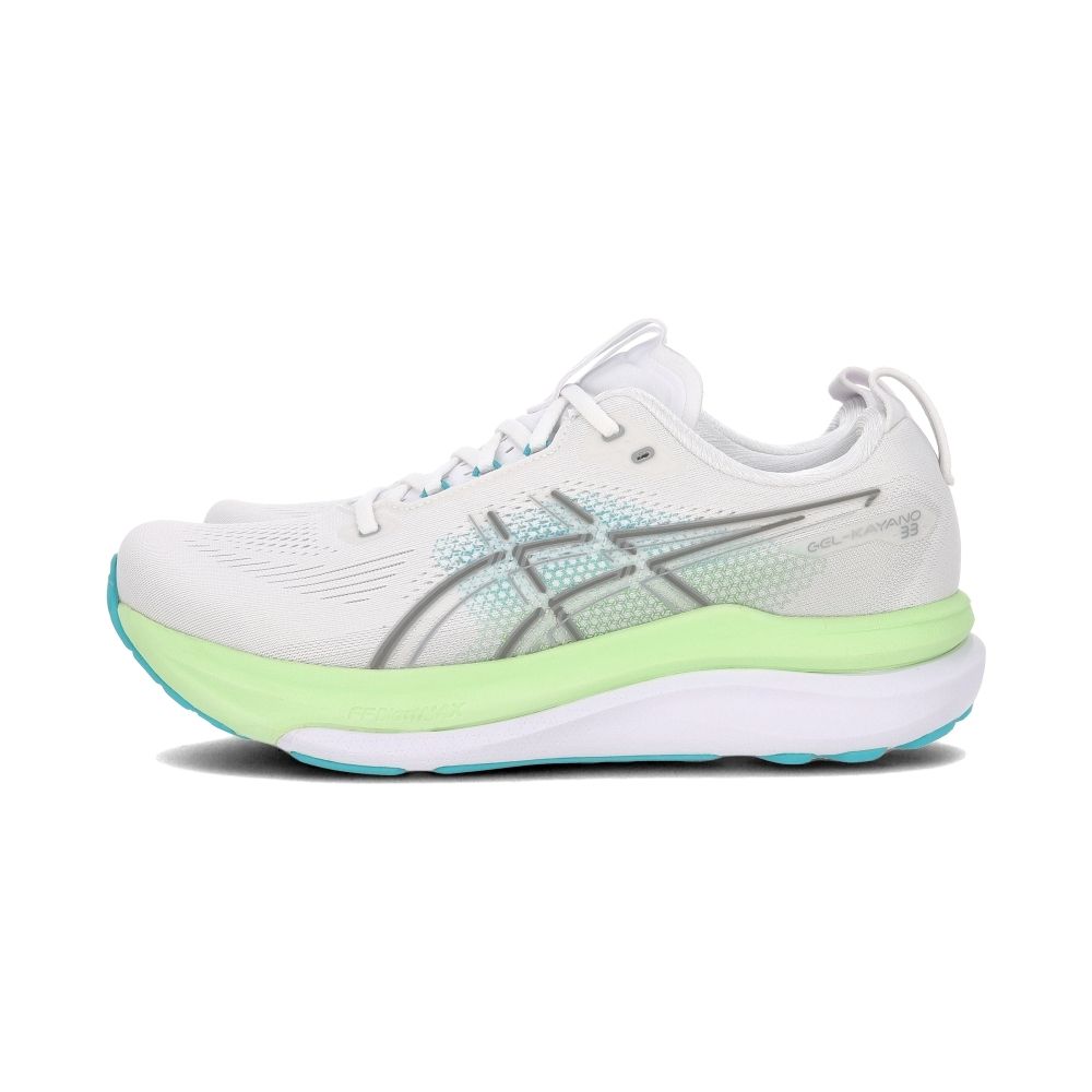 Asics Gel-Kayano 33 男鞋 白綠色 緩震 支撐 競速 路跑 運動 慢跑鞋 1011C167-100